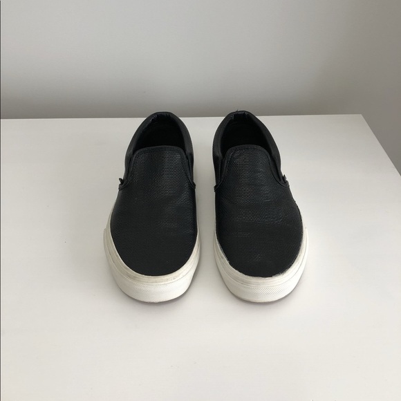VANS Off the Wall Black Slip Ons Size 8 - Picture 2 of 15